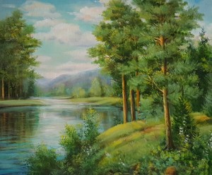 Сосны у реки